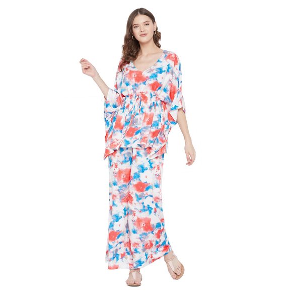 Abstract Printed Stylish Rayon Co-Ord Set Comfy Dress for Women by Gypsie Blu - Picture 8 of 11